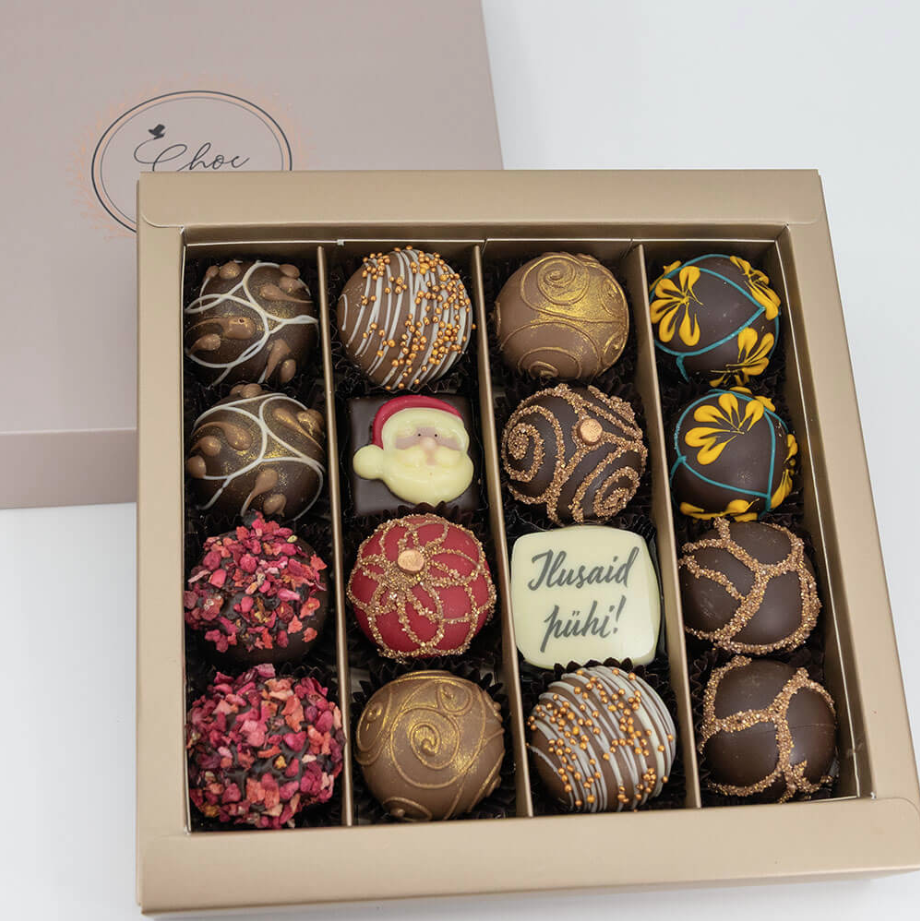 Christmas Chocolate box 16 truffles, Choice 2